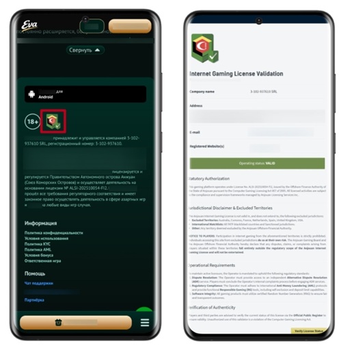 Данные о лицензии