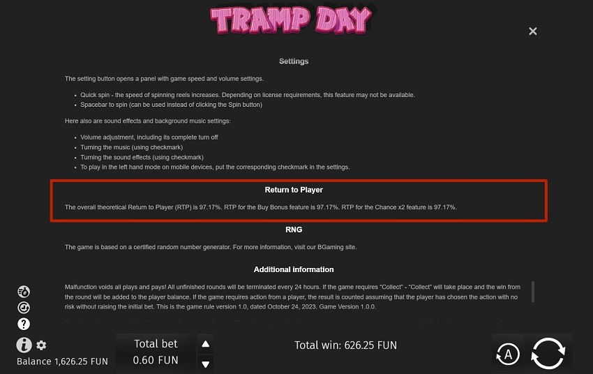 Описание слота Tramp Day