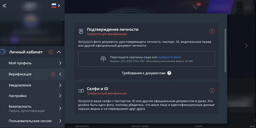 Верификация профиля